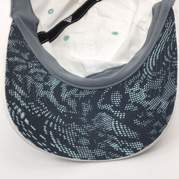 Adidas White/Teal Velcro Back Climalite lightweight Running Hat - Picture 10 of 14